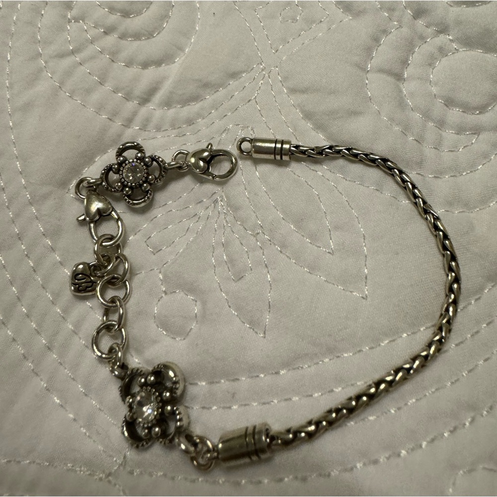 Brighton charm Bracelet with extender, crystal clear Rhinestones, Retired